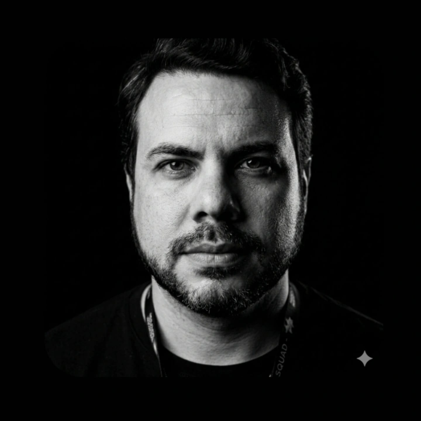 Retrato em preto e branco de Felipe Ricardo